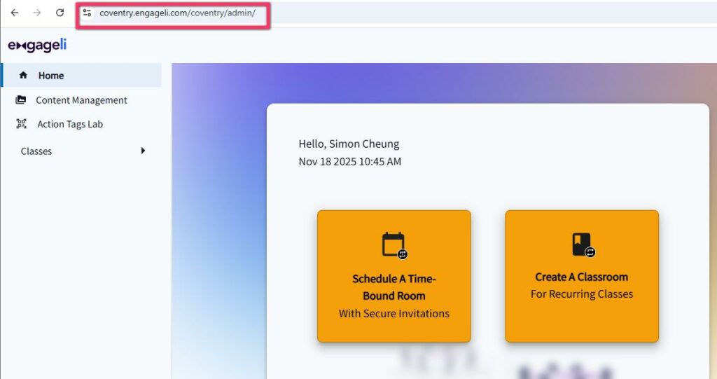 Showing Access the Admin Portal