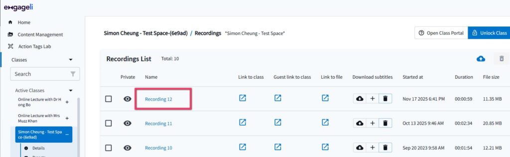 Showing Locate the Recording 12